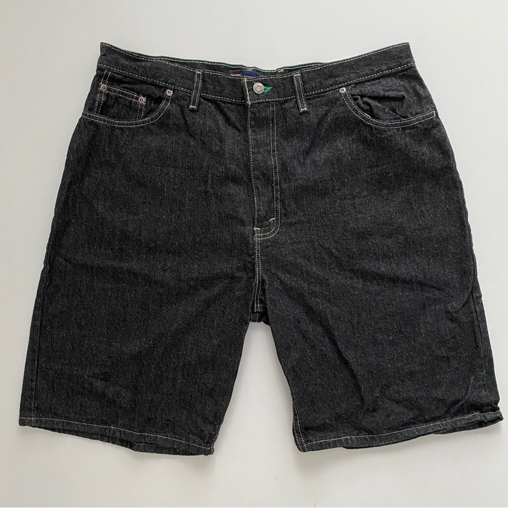 NWT Faded Glory Original Fit 100% Cotton Black Denim Jean Shorts Men’s Size 40.